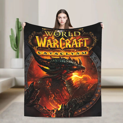 WOW World of Warcraft Arthas Retro Game Blanket  Soft Plush Bedding Throws For Home Decor Travel Flannel Bedspread Bed Cover
