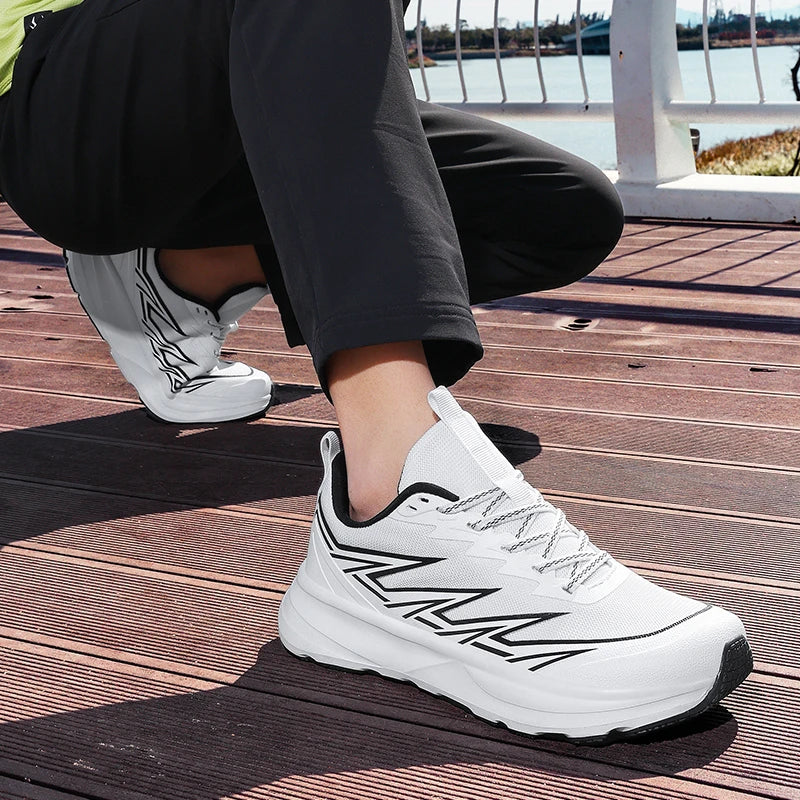 Chaussures de sport pour homme, forme large, confortables, en mesh respirant, pour le fitness en plein air et les trajets quotidiens, polyvalentes