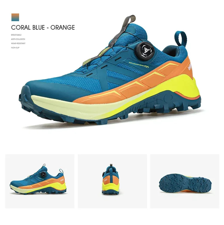 HUMTTO Men's Luxury Designer Trail Sneakers Anti-slip Sports Hiking Breathable Outdoor Trekking Boots
