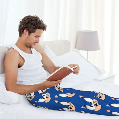 Custom Print Men's Soniced Pajama Pants Hedgehog Game Sleepwear Sleep Lounge Bottoms with Pockets