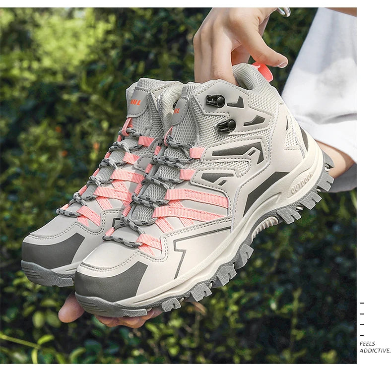 2025 New Hiking Shoes Unisex Outdoor Hiking Sports Shoes Camping Boots Ladies Waterproof Walking Shoes Non-slip Hiking Shoes