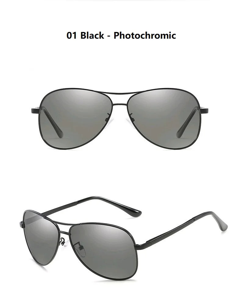 Luxury Photochromic Pilot Polarized Sunglasses Men Women Driving Chameleon Sun Glasses Change Color Day And Night UV400 Eyewear