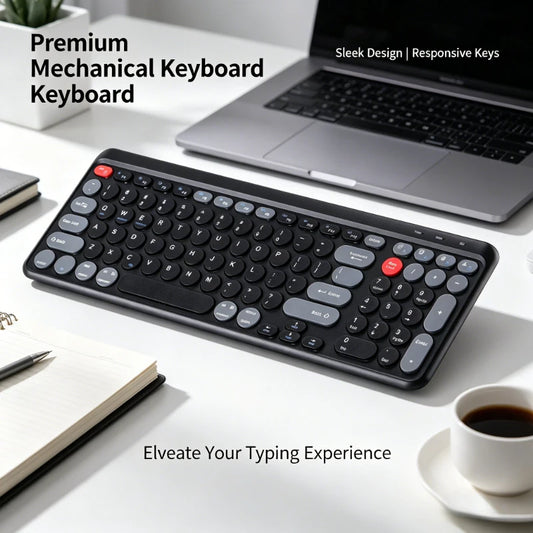 98-Key Ultra-Thin Silent Keyboard with Scissor-Switch, Tri-Mode BT/2.4G/Type-C Connectivity&Ergonomic Design For Typing