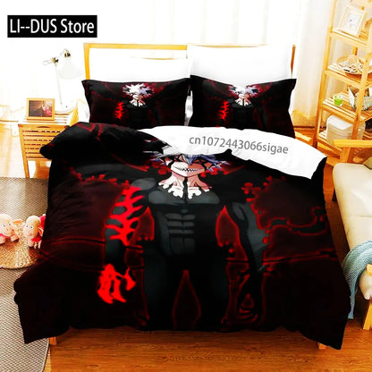 Black Clover Bedding Set Single Double Full Queen King Size Anime Duvet Cover Set For Adults Boys 2024 Quilt Cover Pillowcase