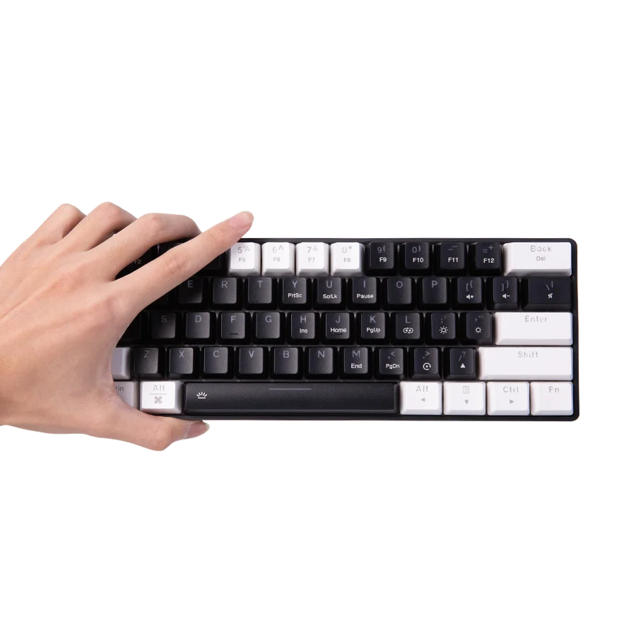 DAREU EK861S RGB Wired Mechanical Keyboard 61 Keys Red Switches ABS Keycaps N-key Rollover with Magnetic Feet