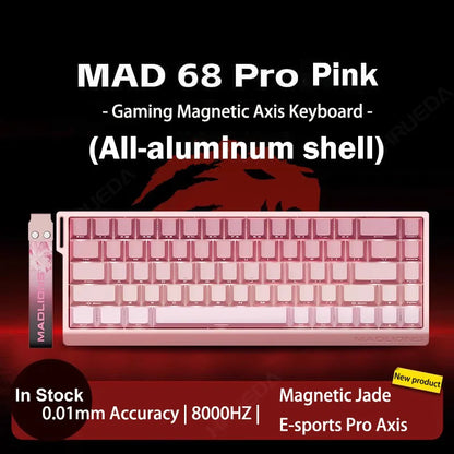 MADLIONS Mad 60he Mad60HE Mad 68HE mechanische Tastatur mit Magnetschaltern, kabelgebunden, Hot-Swap, 8K-Polling-Rate, personalisierte Gaming-Tastatur