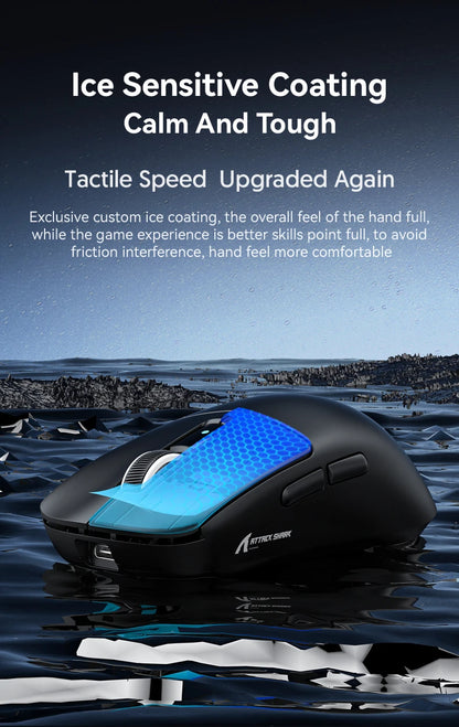ATTACK SHARK R6 PAW3950MAX Wireless Gaming Mouse, 8Khz Polling, Ultralight 39g, Nordic 52840 MCU,  Omron Optical Microswitches