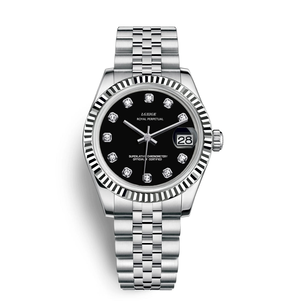 LGXIGE Quartz Elegant Dress Wristwatch Luxury Stainless Steel Waterproof Watch For Women Date Display Original Woman Wrist Watch