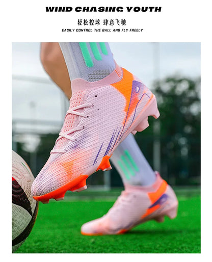 Professional Men's Outdoor FG Bottomed Football Shoes Adult Durable Comfortable Training Shoes Teenagers Non Slip Soccer Shoes