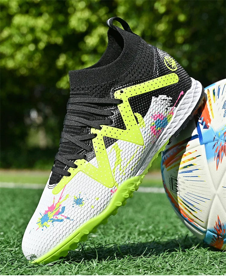 Chaussures de football pour homme, chaussures de sport professionnelles, crampons FG à crampons longs pour homme, chaussures de sport d'extérieur, chaussures d'entraînement, chaussures antidérapantes