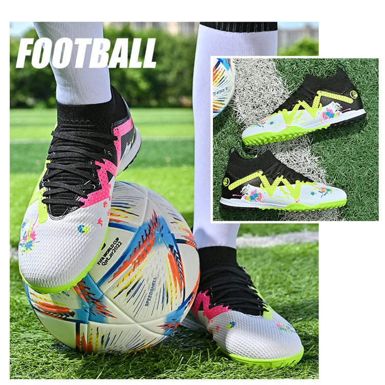 Chaussures de football pour homme, chaussures de sport professionnelles, crampons FG à crampons longs pour homme, chaussures de sport d'extérieur, chaussures d'entraînement, chaussures antidérapantes