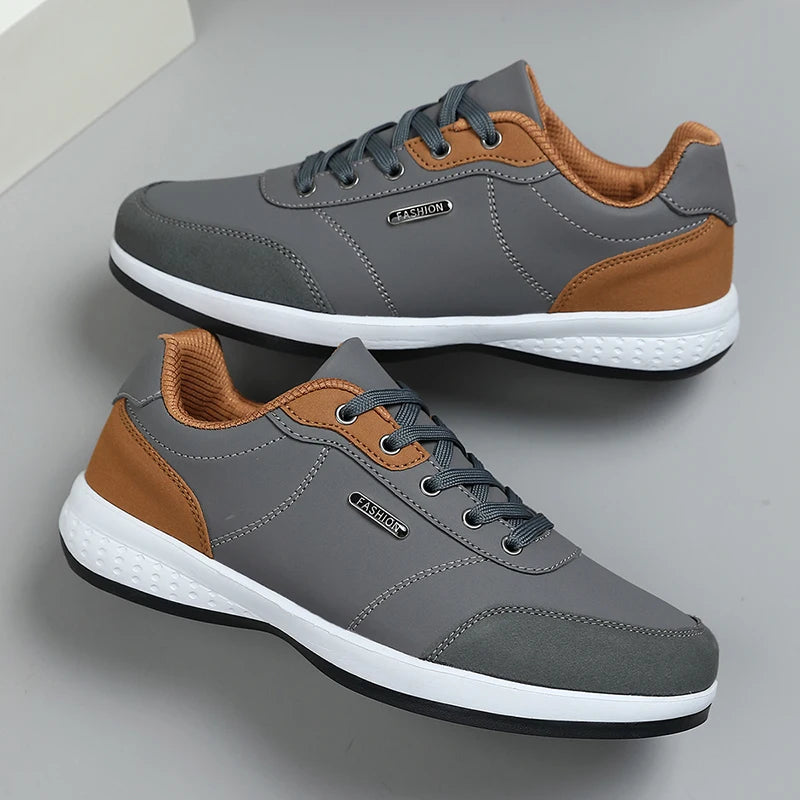 Chaussures de marche imperméables pour homme « Four Seasons » - Chaussures de sport décontractées en cuir pour homme - Chaussures de camping antidérapantes - Chaussures de tennis pour homme
