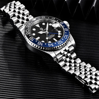 GMT Wristwatch PAGANI DESIGN Automatic Watch 40mm Mens Watch Top Brand Mechanical Watch 100M Waterproof Luminous Watches PD-1662