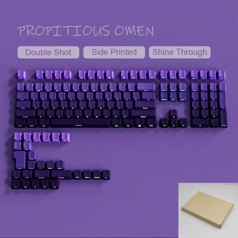 2025 Original Daylight PBT Translucent Keycaps Set – 136 OEM Side-Engraved Keycaps for 60/84/98/108 Mechanical Keyboards, MX Switch Compatible