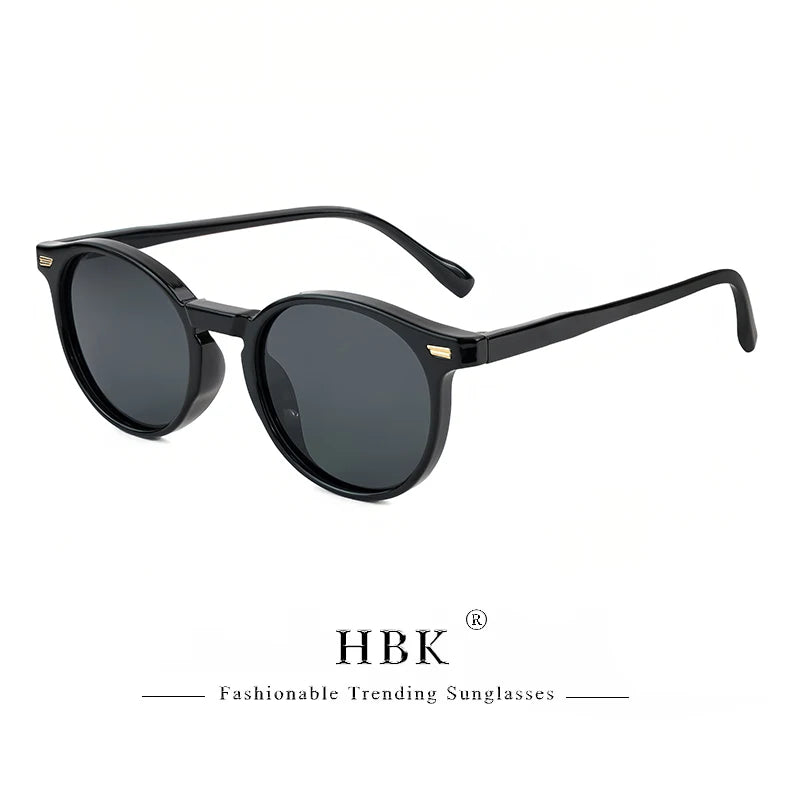 HBK Fashion polarizované sluneční brýle pro muže, kulatý rám TR90, módní sluneční brýle pro ženy, na řízení, sportovní, UV400, Lunette De Soleil Homme