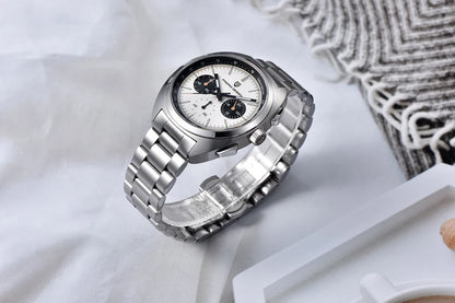 PAGANI DESIGN 2026 Retro Luxury Men's Quartz Watches Sports Chronograph VK63 Watch For Men AR Sapphire Waterproof Leather Clock