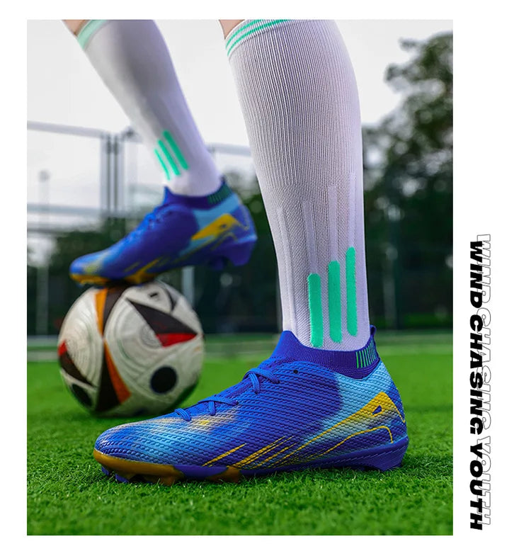 Professional Men's Outdoor FG Bottomed Football Shoes Adult Durable Comfortable Training Shoes Teenagers Non Slip Soccer Shoes