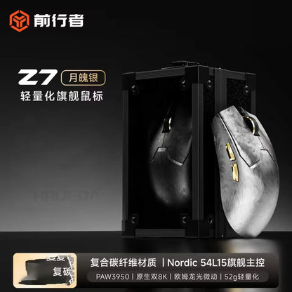 EWEADN Z7 Carbon Fiber vezeték nélküli egér Paw3950 Dual 8k, könnyű, közepes méretű, ergonomikus e-sport gaming egér FPS-hez, PC-kiegészítő