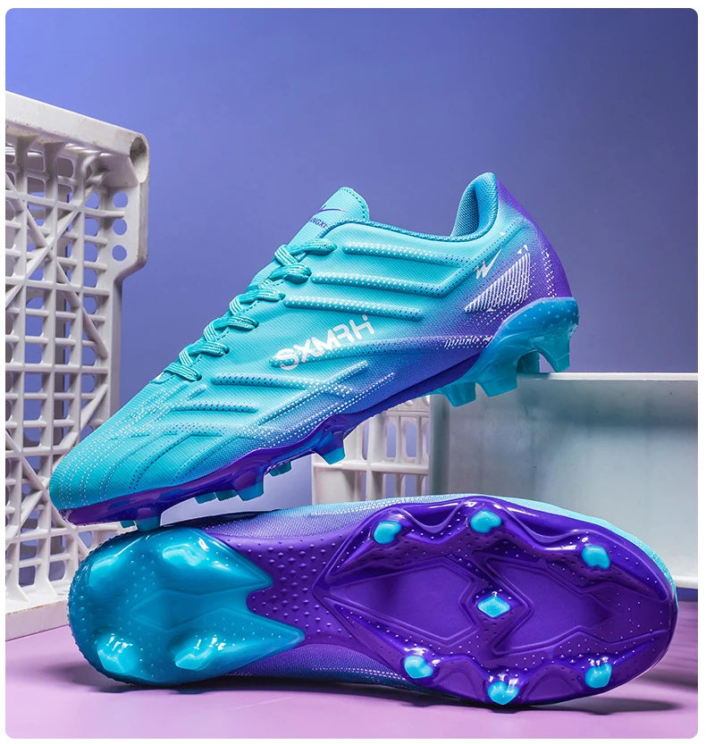 Chaussures de football Double Star Adult Youth AG : crampons antidérapants et résistants pour gazon artificiel et naturel, pour l'entraînement et les matchs, hommes et femmes