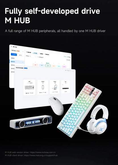 Bezdrátová e-sportovní myš MCHOSE G3 V2 Pro, lehká, tři režimy, Bluetooth, PAW3395, vysoký výkon, 800mAh, pro hry i kancelář, 59g myš