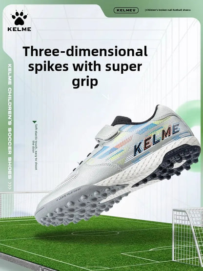 Chaussures de football pour enfants Kelme Tf Nail pour élèves du primaire – Chaussures de football à cinq sur gazon artificiel