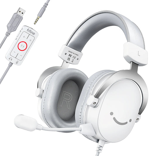 FIFINE – casque de jeu USB avec son Surround 7.1/prise 3.5mm/Microphone, casque filaire sur l'oreille pour PC PS4/5 Xbox Ampligame H9W