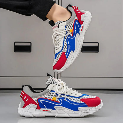 Chaussures de sport pour homme : chaussures de marche estivales en maille, décontractées et tendance, à lacets, neuves, pour les jeunes, idéales pour les trajets quotidiens, confortables et polyvalentes