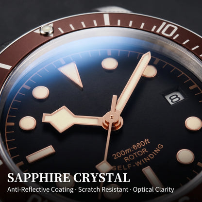 41MM Custom Name NH35A / Miyota 8215 Personalized Men's Automatic Watch Black Dial · Sapphire Crystal · 20ATM · Name & Logo E