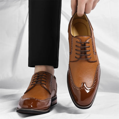 Scarpe Oxford da uomo in similpelle - Scarpe casual-formali - Scarpe da uomo per completo da lavoro - Scarpe Derby di nuova concezione - Scarpe da passeggio