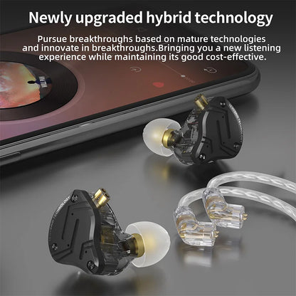 KZ ZS10 PRO X HiFi Hybrid Driver Earphones Metal In-Ear Monitor Headphones with Bass, Detachable Cable, Noise Isolation, and Microphone