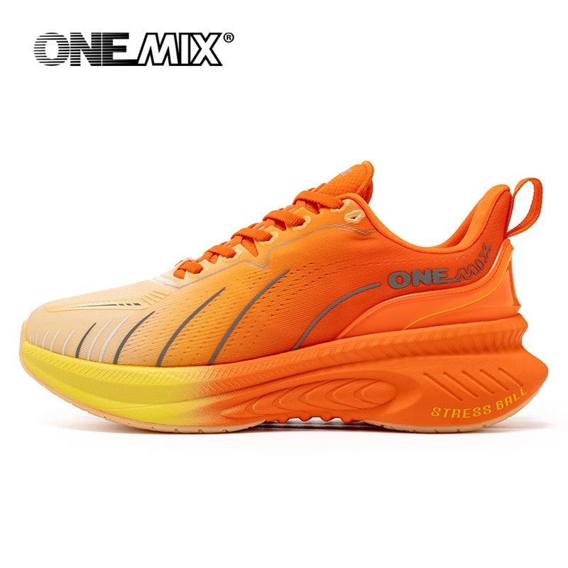 ONEMIX Novos Ténis de Corrida com Amortecimento para Homem, Adequados para Corredores Pesados, com Atacadores, Desportivos, Antiderrapantes, para Exterior, para Mulher e Homem