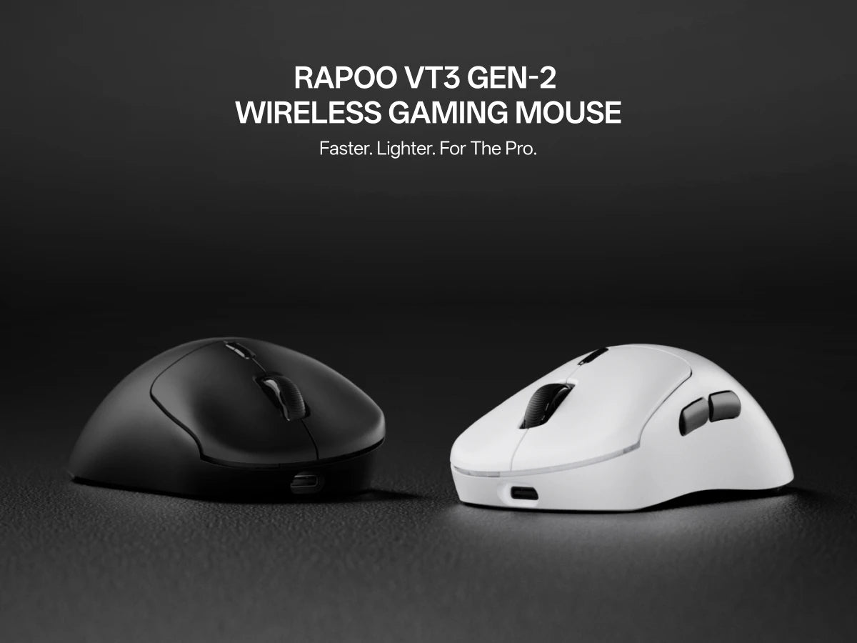 Rapoo VT3Pro GEN-1 Wireless Gaming Mouse 59g Lightweight 8KHz Polling Rate 26000DPI 9 Programmable Buttons Optical Sensor