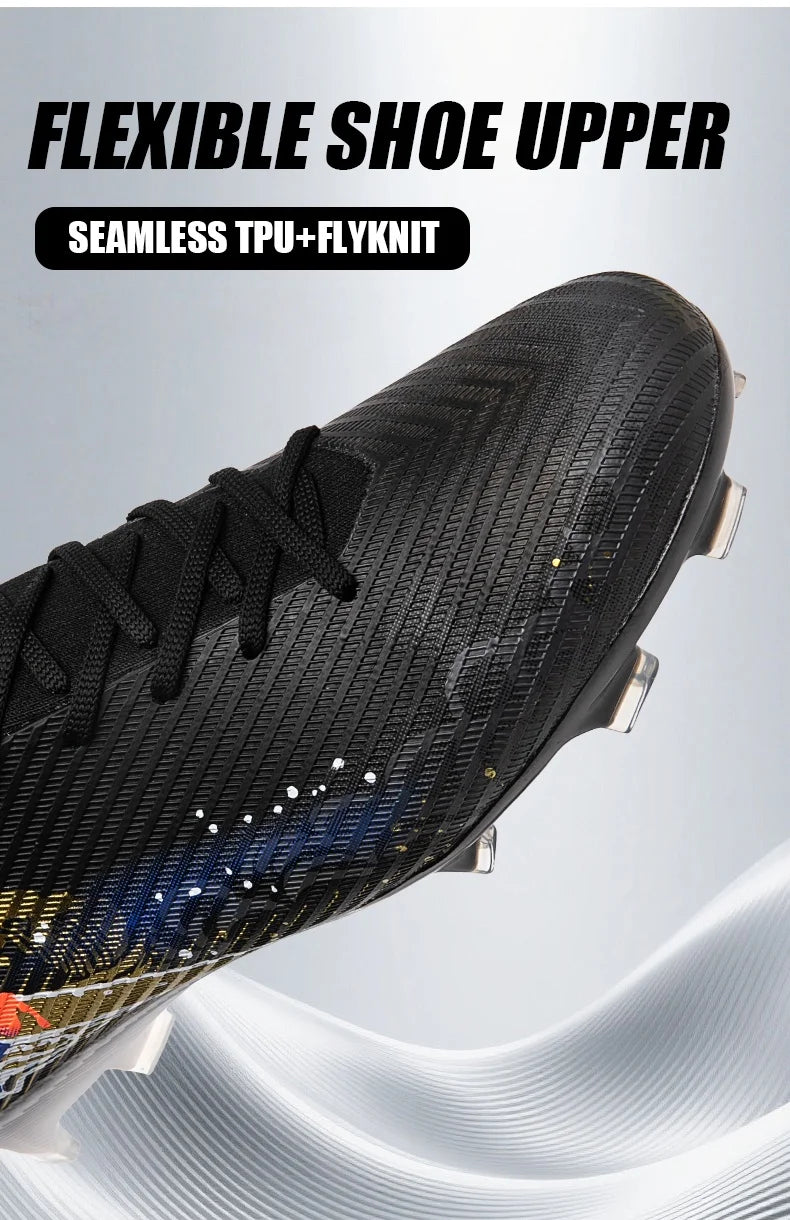 Chaussures de football pour homme, gazon, ultralégères, sportives et confortables, pour adulte, antidérapantes, crampons d'extérieur, sport, futsal, entraînement, match