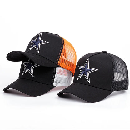 Prosta symboliczna pięcioramienna gwiazda Haftowana czapka baseballowa na świeżym powietrzu Letnia czapka z siateczką w stylu hip-hopowym Czapka typu trucker