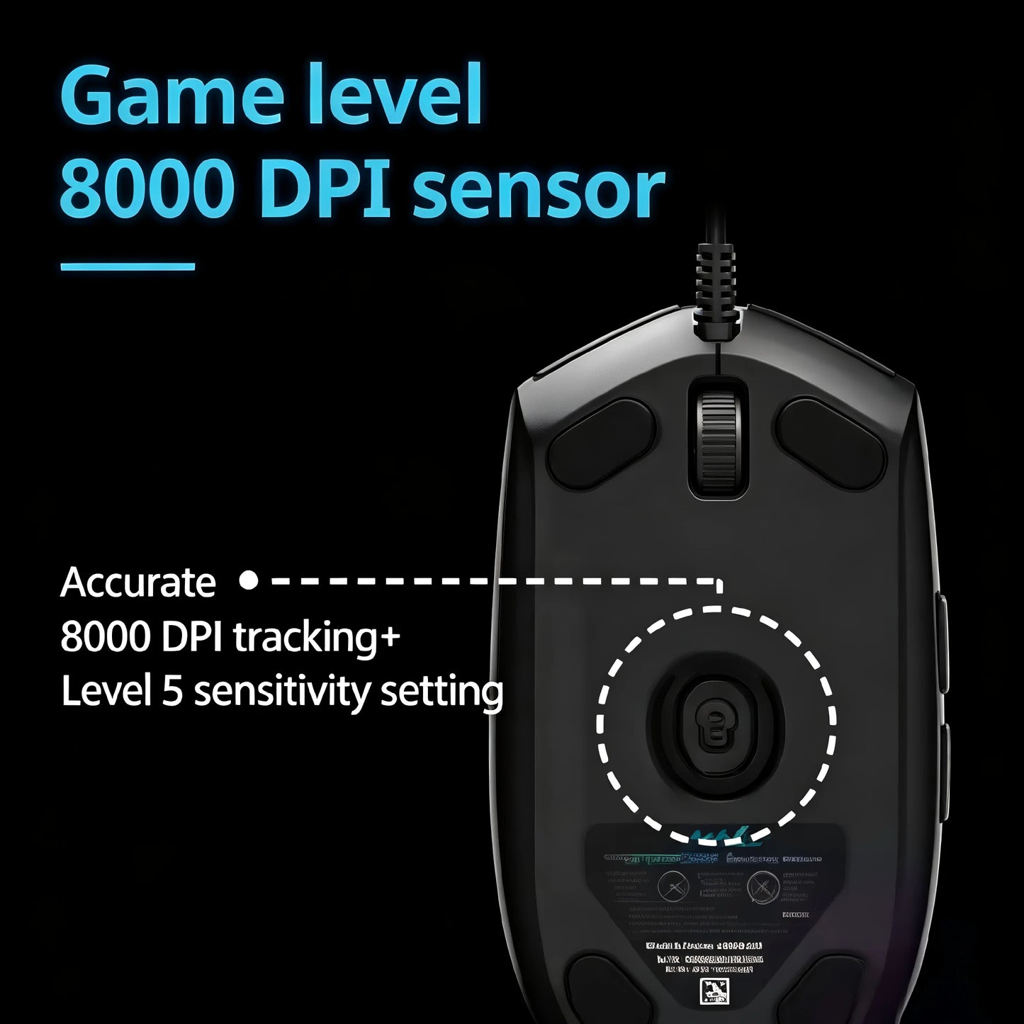 Ratón gaming con cable Logitech G102, 8000DPI, efecto óptico esports, ratón G102 USB con cable para PC