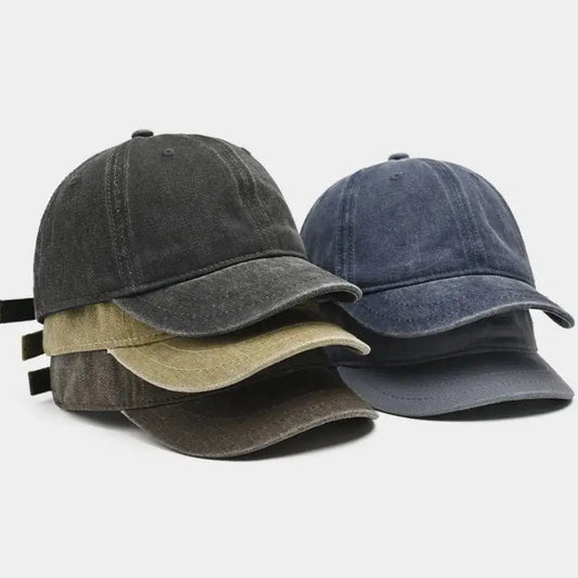 Retro Short Brim Baseball Caps For Man Women Solid Color Adjustable Outdoor Sun Visor Hats Cotton Streetwear Hip Hop Hats Gorras