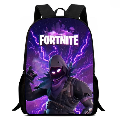 Fortnite Cartoon 15-Zoll leichter Rucksack mit verstellbaren Schultergurten – tägliche Schultasche für Kinder, Jungen und Mädchen, Alter 5-9