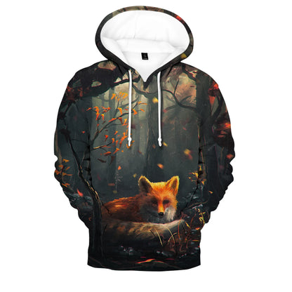 Populära hiphop-hoodies med ny 3D-rävprint, bekväma sweatshirts för män/kvinnor och vuxna/barn, avslappnade pullovers