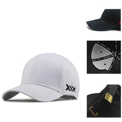 Baseballová čepice Big Head Plus Size, 100 % bavlna, vhodná pro muže i ženy, nastavitelná, čepice typu „dad hat“, nadměrná velikost 58–60 cm, 61–65 cm