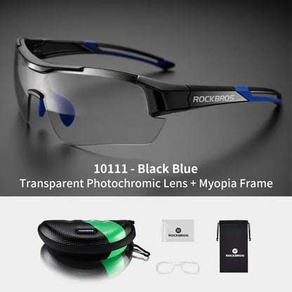 ROCKBROS Fotochromatické cyklistické brýle, sluneční brýle pro cyklistiku a outdoorové sporty, brýle s měnící se barvou skel, brýle pro MTB a silniční kola, cyklistické brýle
