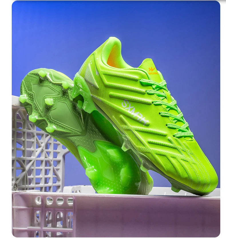 Chaussures de football Double Star Adult Youth AG : crampons antidérapants et résistants pour gazon artificiel et naturel, pour l'entraînement et les matchs, hommes et femmes