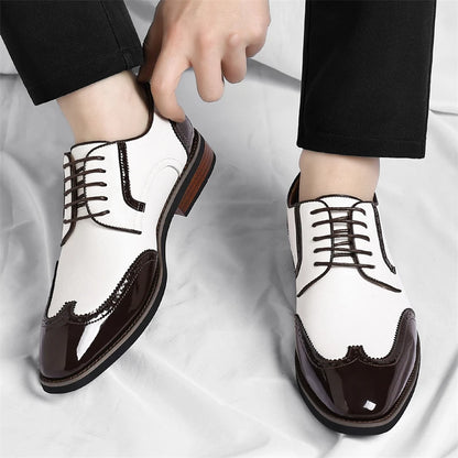 Scarpe Oxford da uomo in similpelle - Scarpe casual-formali - Scarpe da uomo per completo da lavoro - Scarpe Derby di nuova concezione - Scarpe da passeggio