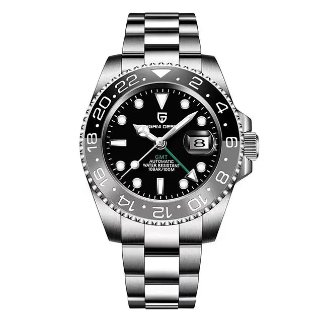 Man Watch PAGANI DESIGN GMT Men Mechanical WristWatch Luxury Sapphire Glass Waterproof 40mm Automatic Watch for Men Reloj Hombre