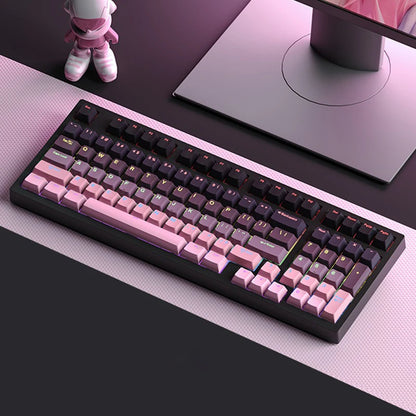 130 Keys Gradient Lucky Red RGB Backlit Shine Through Keycaps OEM Profile Double Shot PBT Keycaps for MX Switches Gamer Keyboard