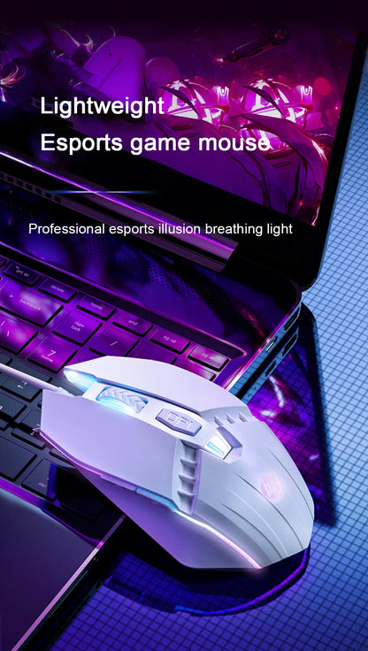 Ratón gaming HP M1 con cable, iluminación blanca, USB, para eSports, gaming, oficina, PC de sobremesa y portátil