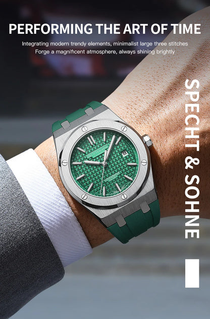 Specht&Sohne New 40MM Mechanical Watch For Men Grey Color Sports Wristwatch Japan Miyota 8215 Automatic Watch 50M Waterproof