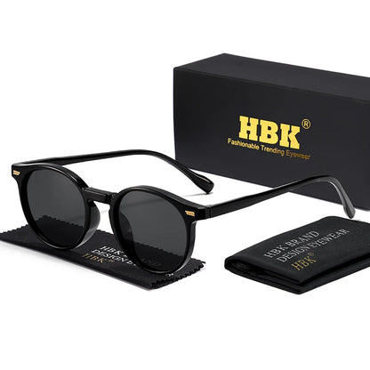 HBK Fashion polarizované sluneční brýle pro muže, kulatý rám TR90, módní sluneční brýle pro ženy, na řízení, sportovní, UV400, Lunette De Soleil Homme