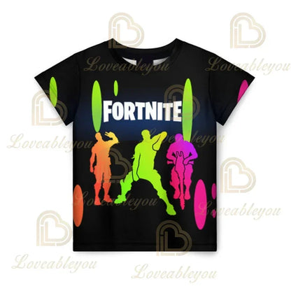 Fortnite Adult Children's Clothing 3D Digital Printing Loose Large Size Short-sleeved T-shirt Kids Summer Tee Tops