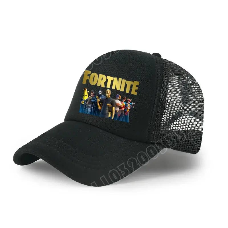 Șapcă de baseball Fortnite cu imprimeu de joc în stil desen animat, pălărie de vară pentru copii din plasă respirabilă, șapcă reglabilă cu cozoroc, cadou de ziua de naștere pentru copii