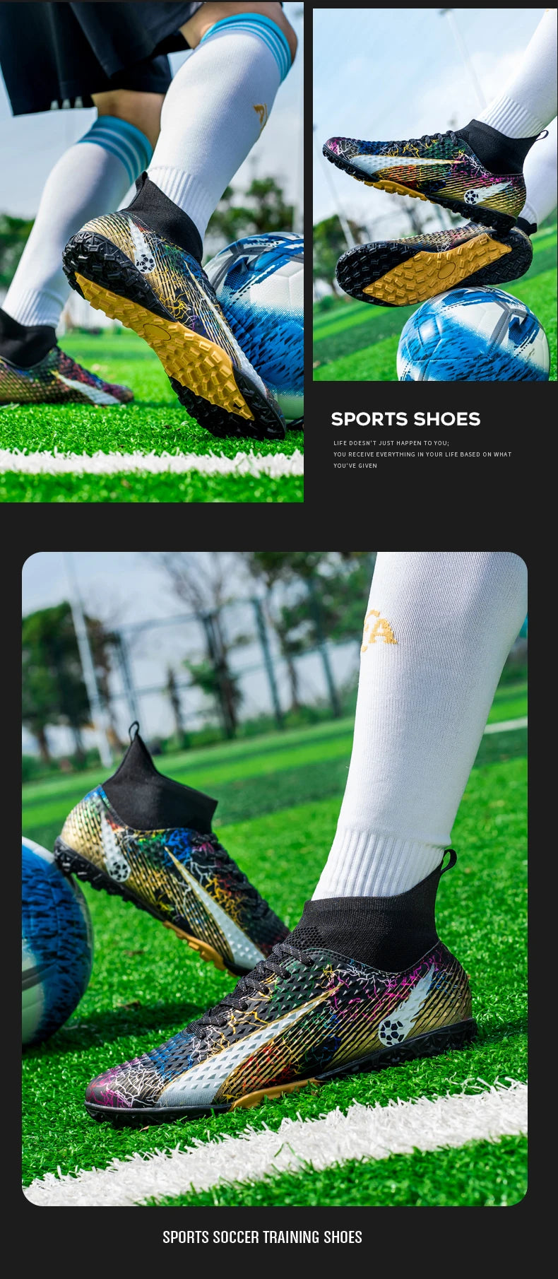 Chaussures de football pour hommes, chaussures de foot pour enfants, crampons de football professionnels pour femmes, chaussures antidérapantes TF/FG, chaussures de sport d'extérieur pour le football